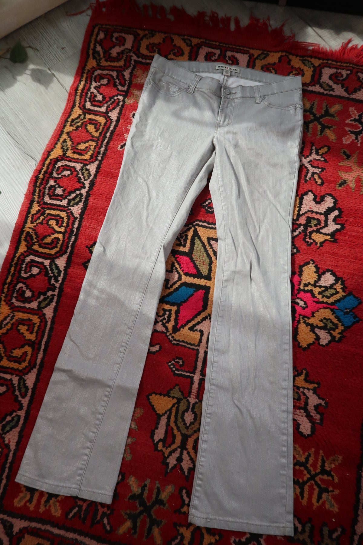 Vintage 2000s Silver Metallic Jeans