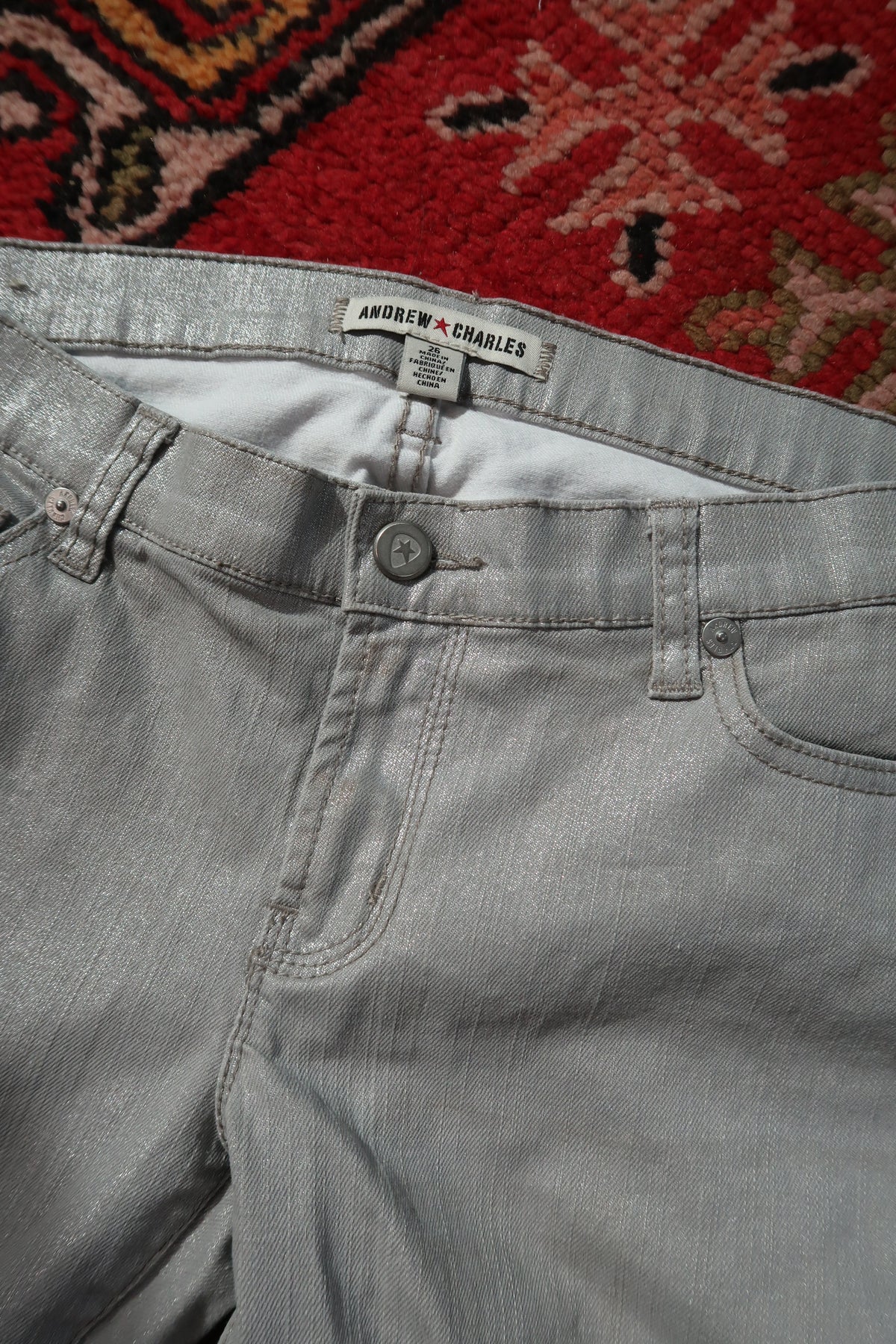 Vintage 2000s Silver Metallic Jeans