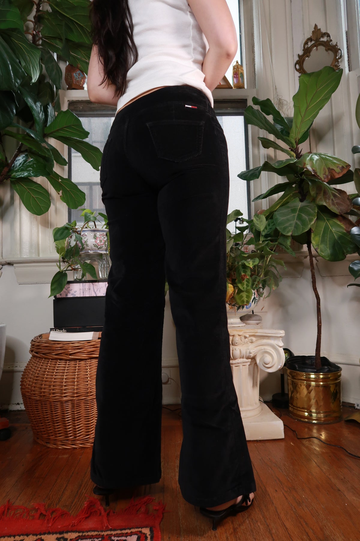 Vintage Tommy Jeans Black Velvet Flare Pants