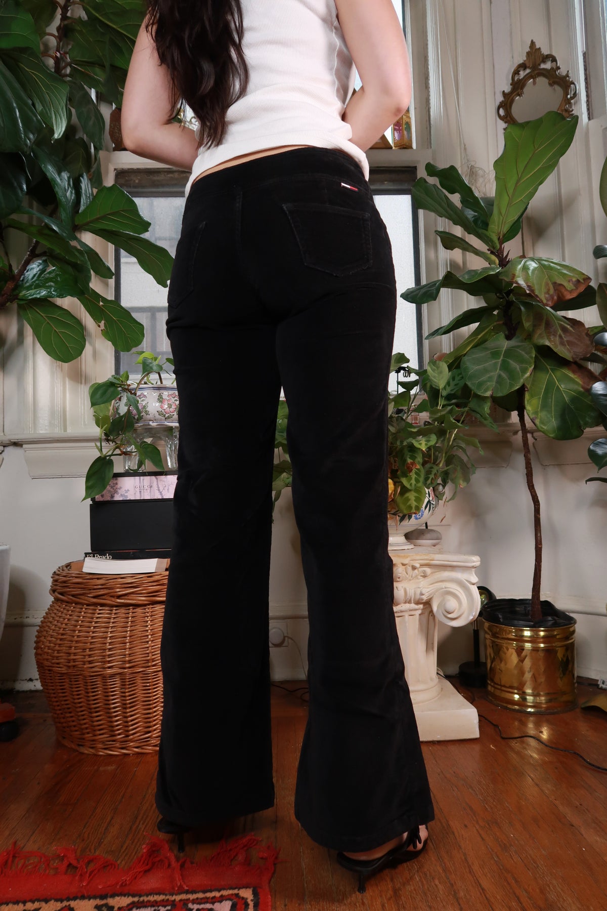 Vintage Tommy Jeans Black Velvet Flare Pants