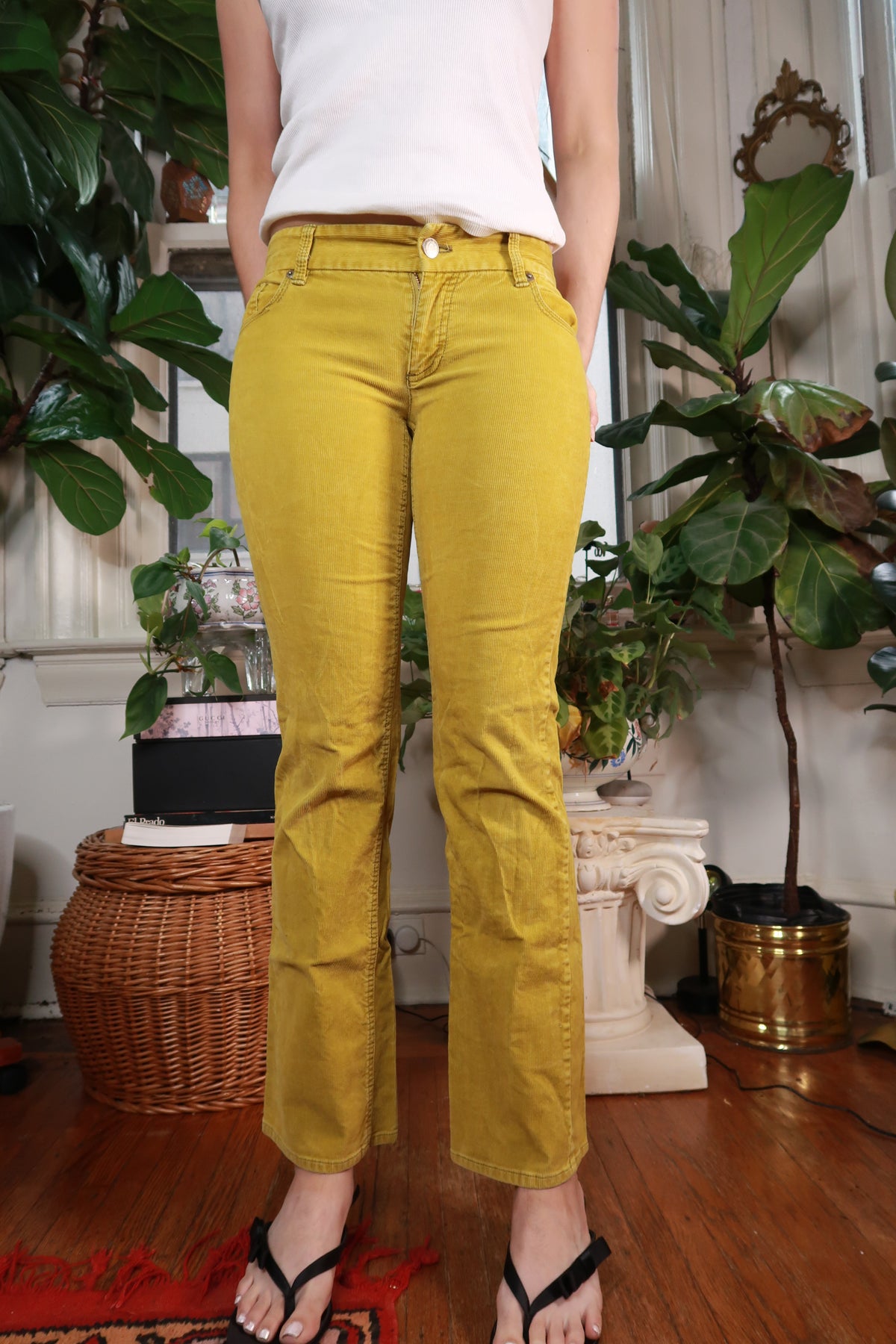 Vintage Mustard Yellow Corduroy Flare Pants