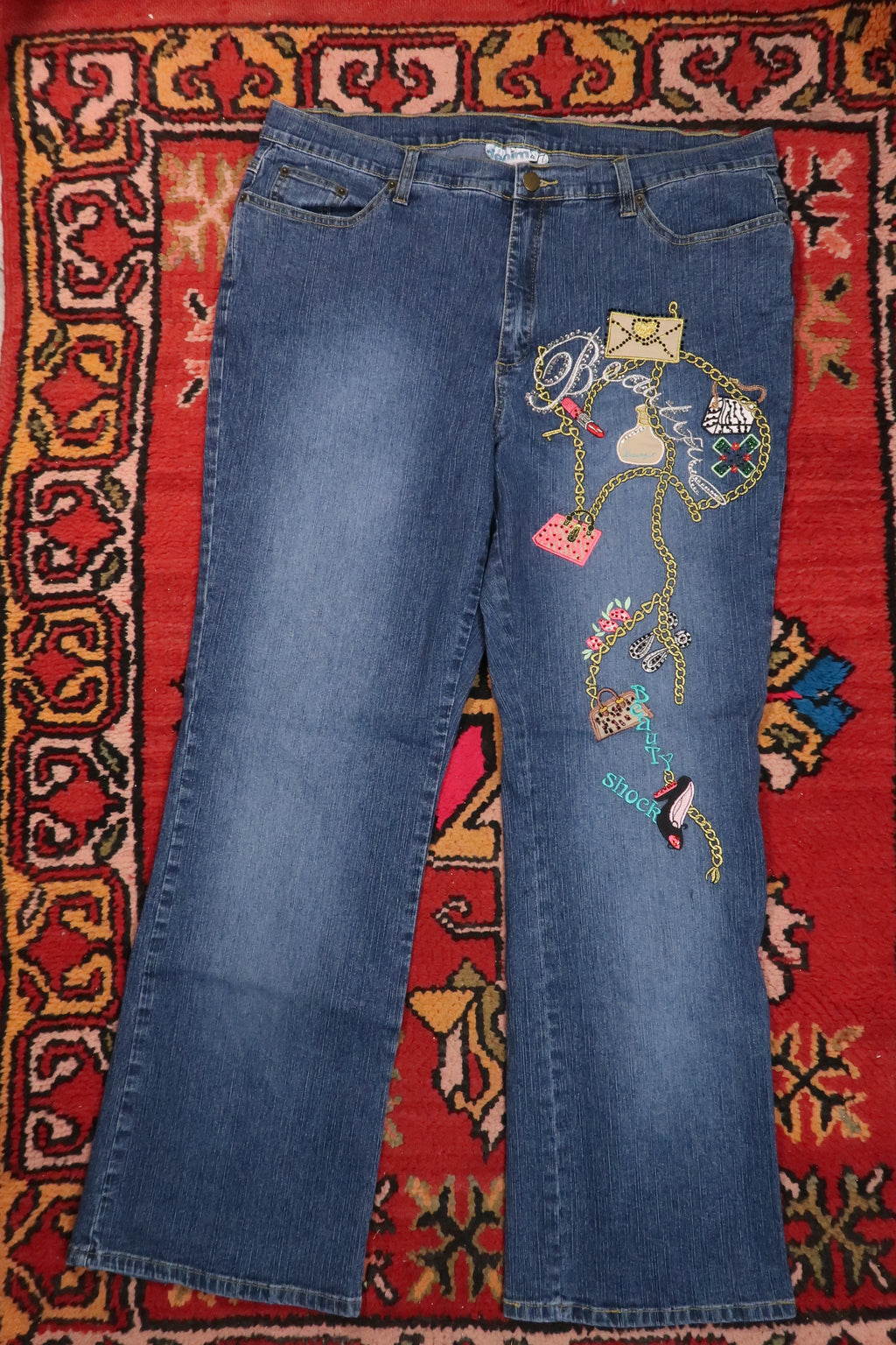 Vintage 2000s Embroidered “Beauty Shock” Jeans