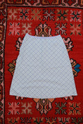 Vintage 2000s pastel blue plaid cotton midi skirt for women, featuring a classic 2000s style and Elektra Vintage branding.