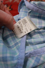 Load image into Gallery viewer, Pastel blue plaid cotton midi skirt for women by Elektra Vintage, featuring a vintage 2000s style and midi length.
