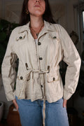 Vintage Y2K Beige Belted Utility Jacket