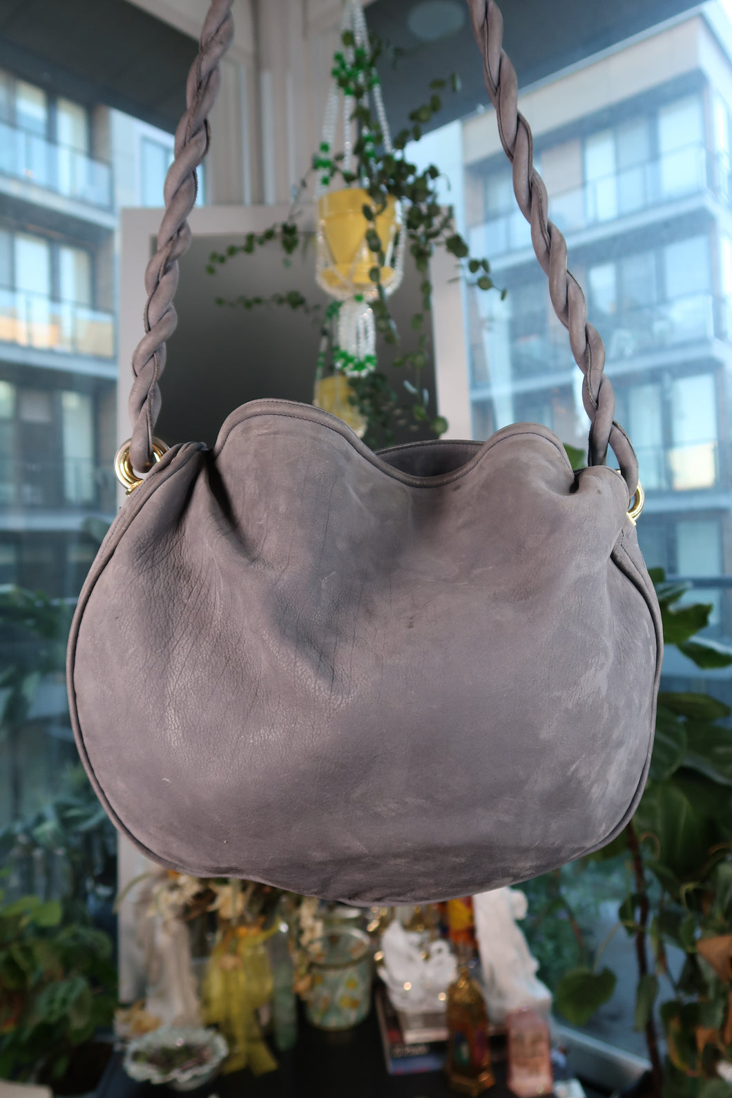 Vintage Italian Leather Hobo Saddle Bag