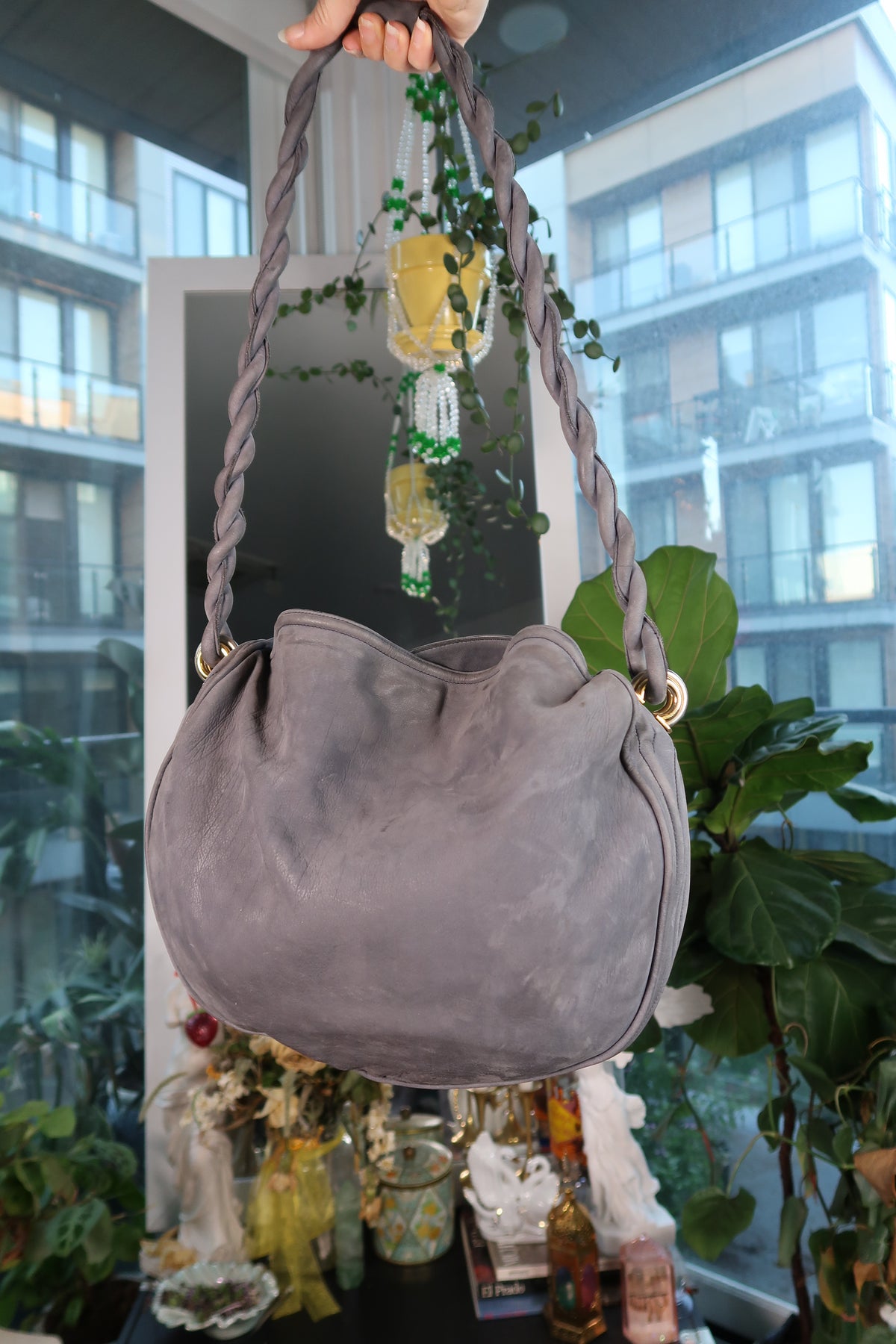 Vintage Italian Leather Hobo Saddle Bag