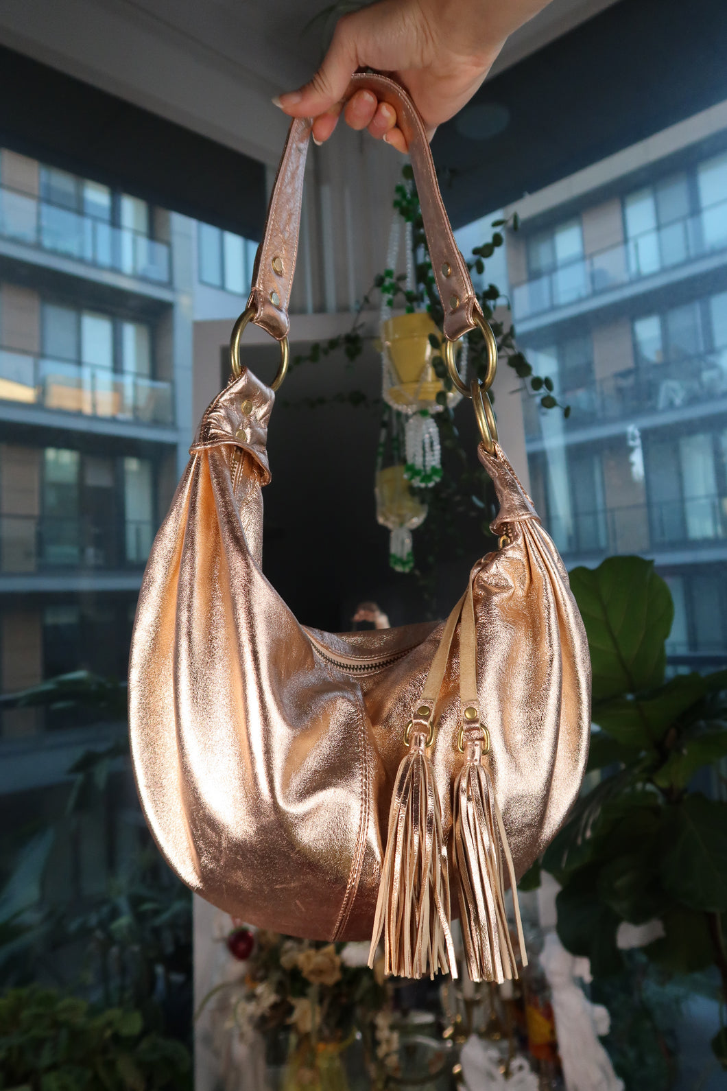 NWT Vintage Banana Republic Lambskin Slouchy Hobo Shoulder Bag