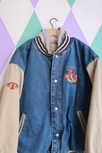 Load image into Gallery viewer, Vintage Disney Tigger Denim Varsity Jacket Hoodie
