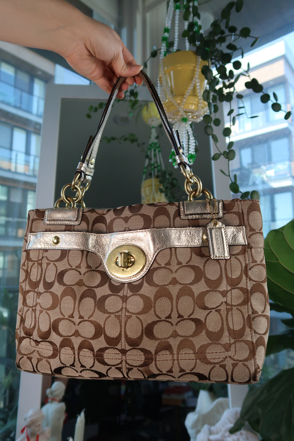 Vintage 2000s Coach Penelope Signature Jacquard Carry All