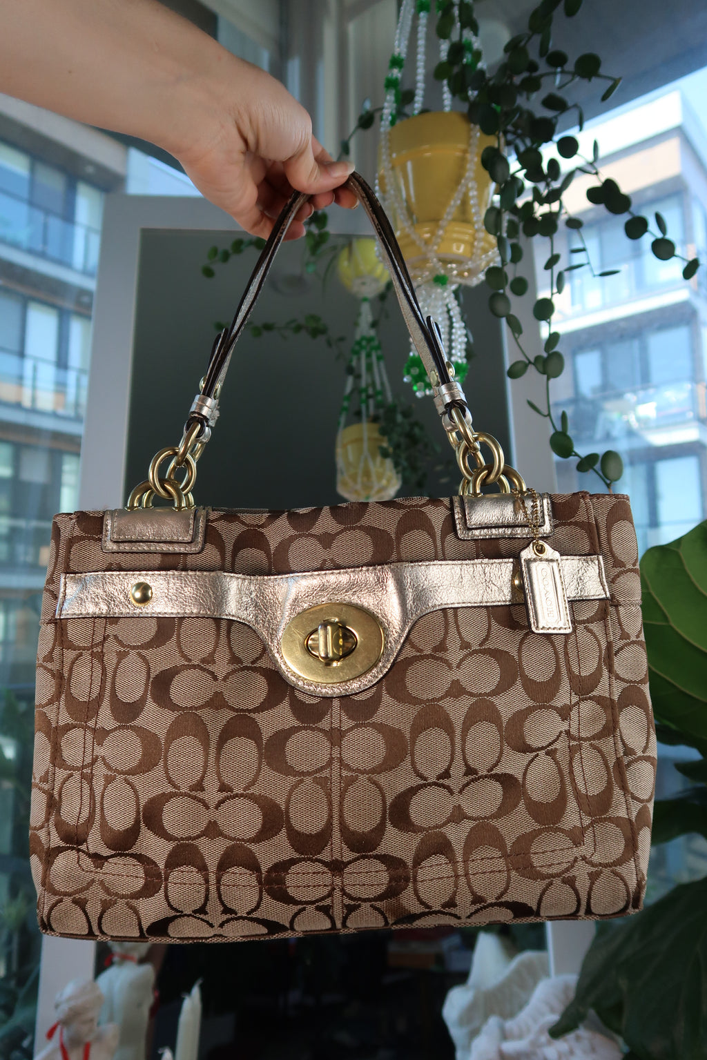 Vintage 2000s Coach Penelope Signature Jacquard Carry All