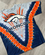 Load image into Gallery viewer, Vintage Liquid Blue Tie Dye Broncos Denver Graphic T-shirt
