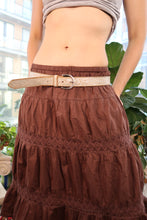 Load image into Gallery viewer, Vintage GAP Tooled Leather Belt with Silver Metallic Finish
