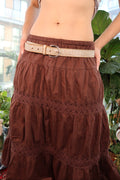 Vintage GAP Tooled Leather Belt with Silver Metallic Finish