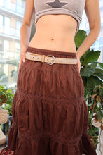 Load image into Gallery viewer, Vintage GAP Tooled Leather Belt with Silver Metallic Finish
