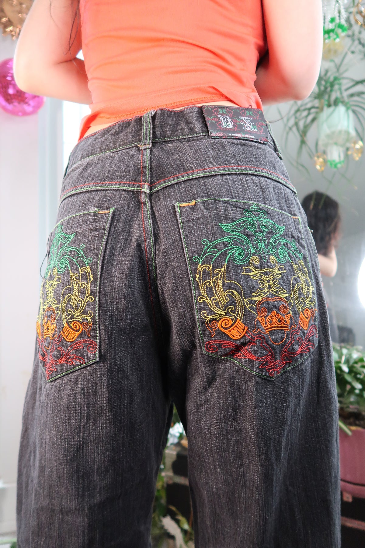 Vintage 2000s Contrast Stitch Baggy Denim Jeans