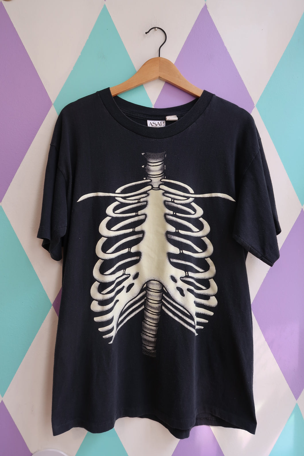 Vintage Glow-in-the-Dark Skeleton Ribcage T-Shirt