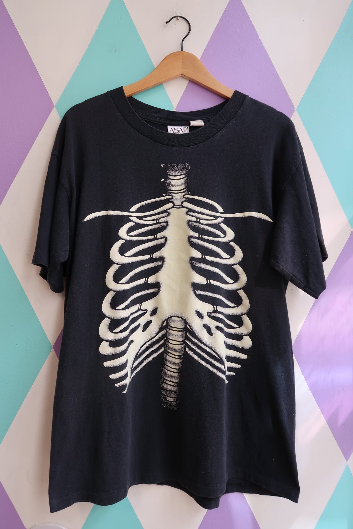 Vintage Glow-in-the-Dark Skeleton Ribcage T-Shirt