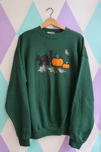 Load image into Gallery viewer, Vintage Halloween Black Cat and Pumpkin Sweatshirt
