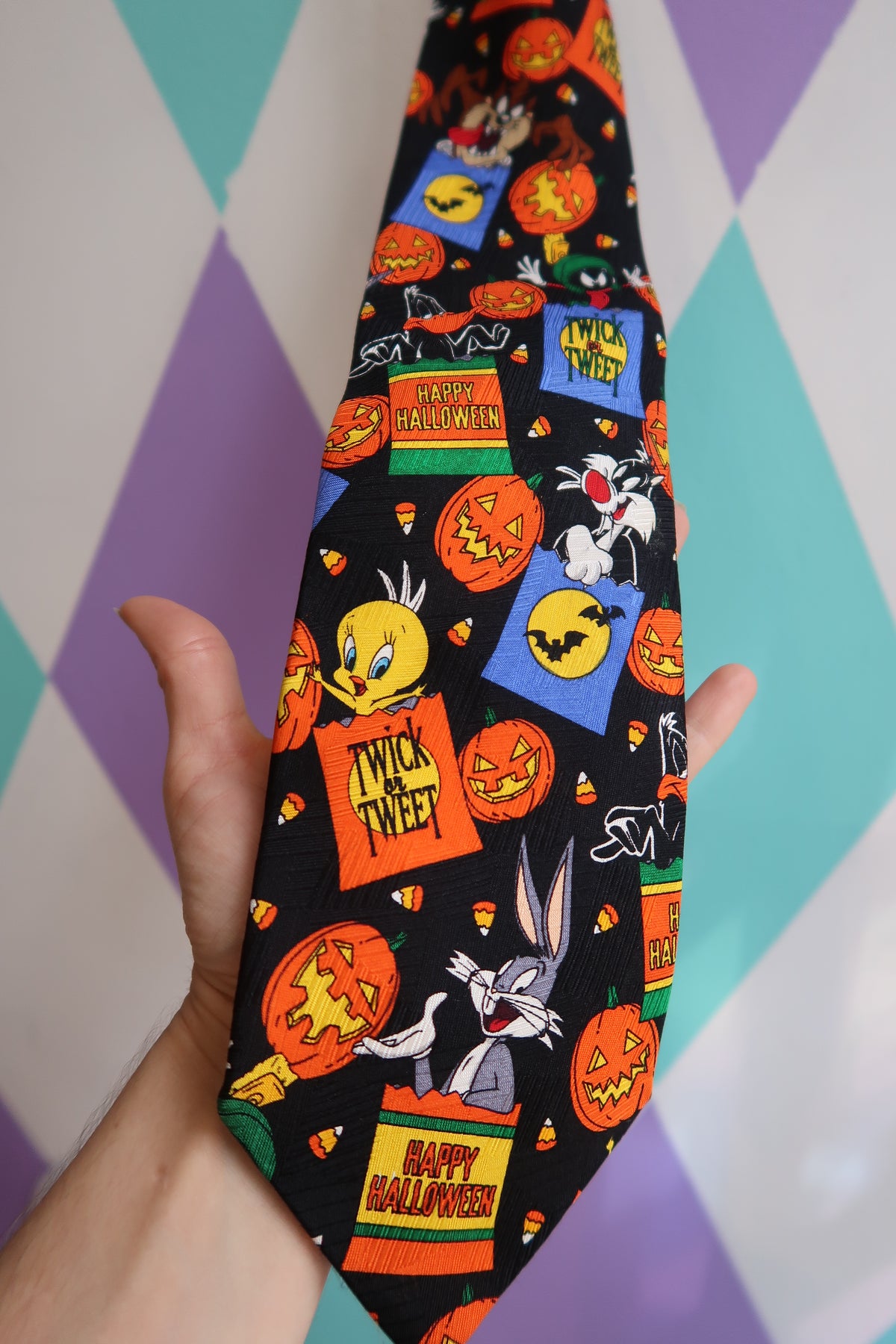 Vintage Looney Tunes Halloween Silk Tie