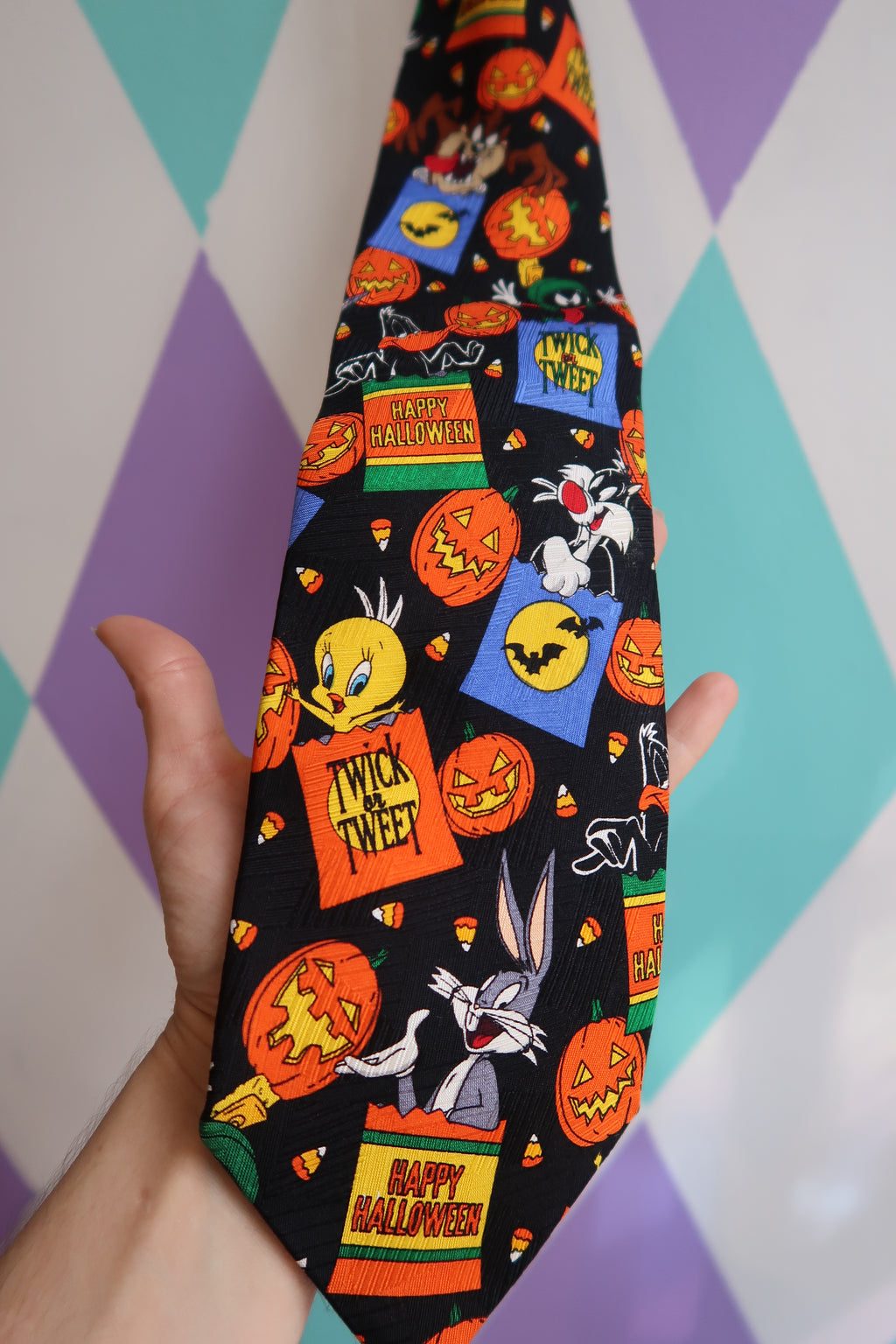 Vintage Looney Tunes Halloween Silk Tie