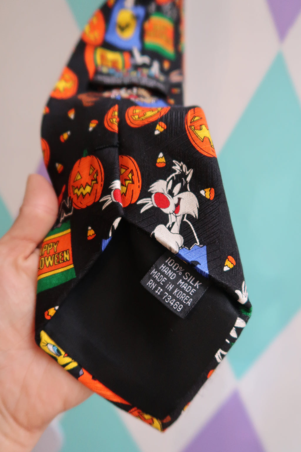 Vintage Looney Tunes Halloween Silk Tie