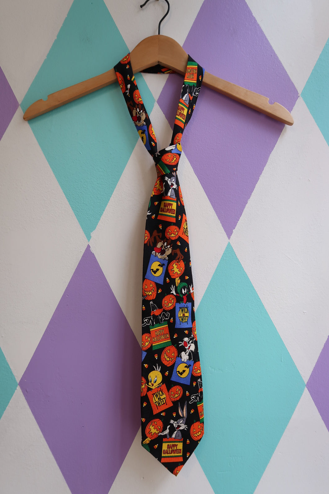 Vintage Looney Tunes Halloween Silk Tie