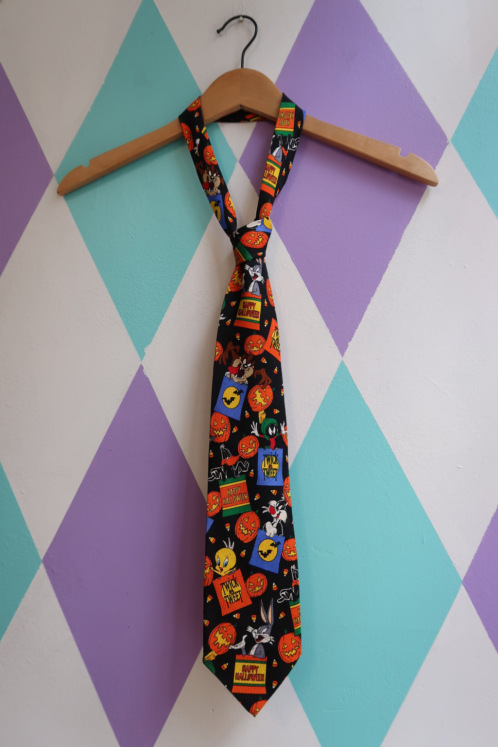 Vintage Looney Tunes Halloween Silk Tie