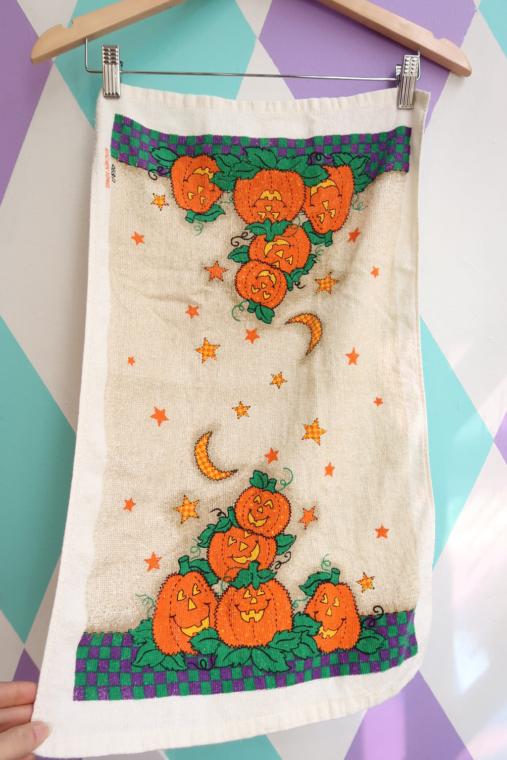 Vintage Halloween Cotton Kitchen Dishcloth