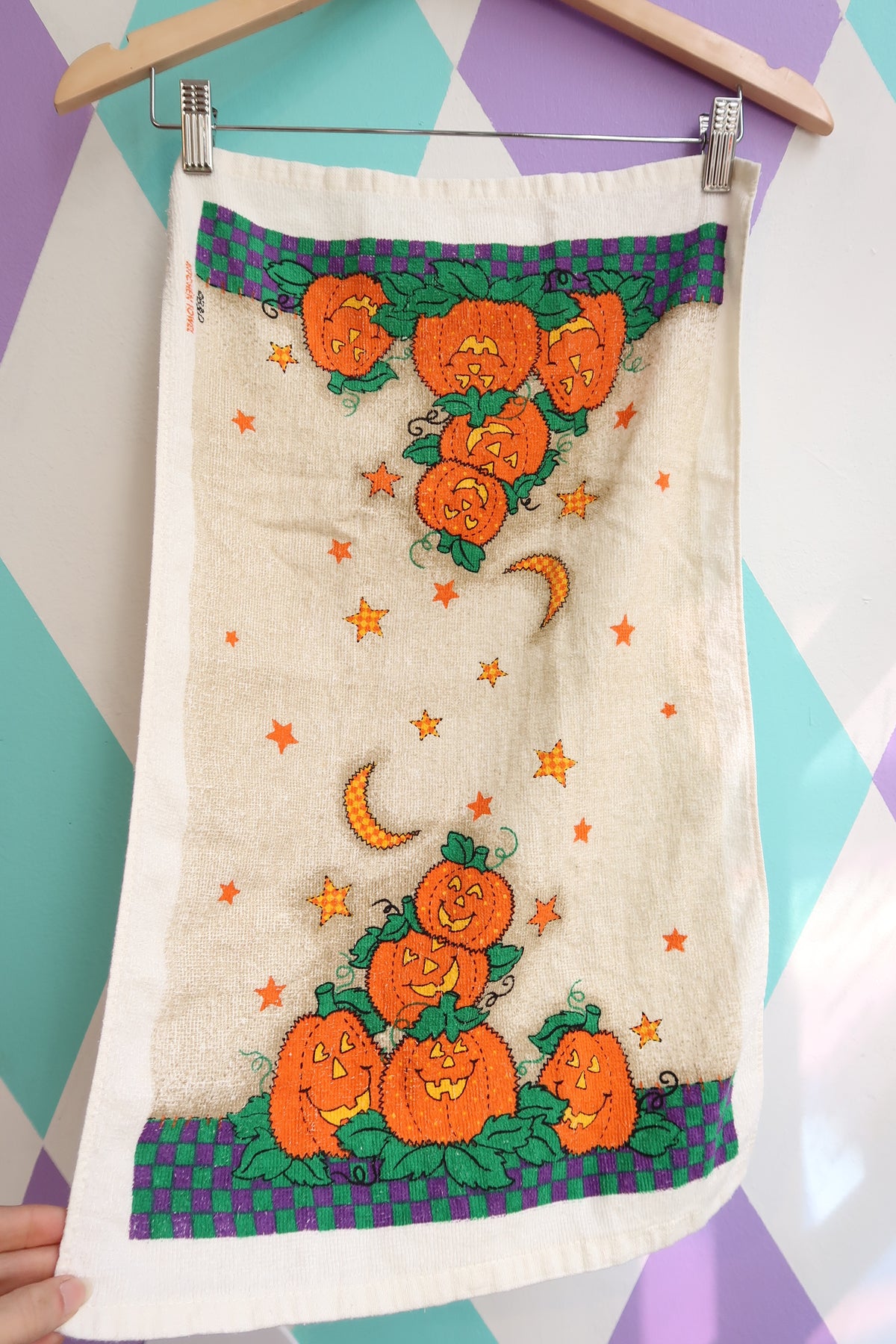 Vintage Halloween Cotton Kitchen Dishcloth