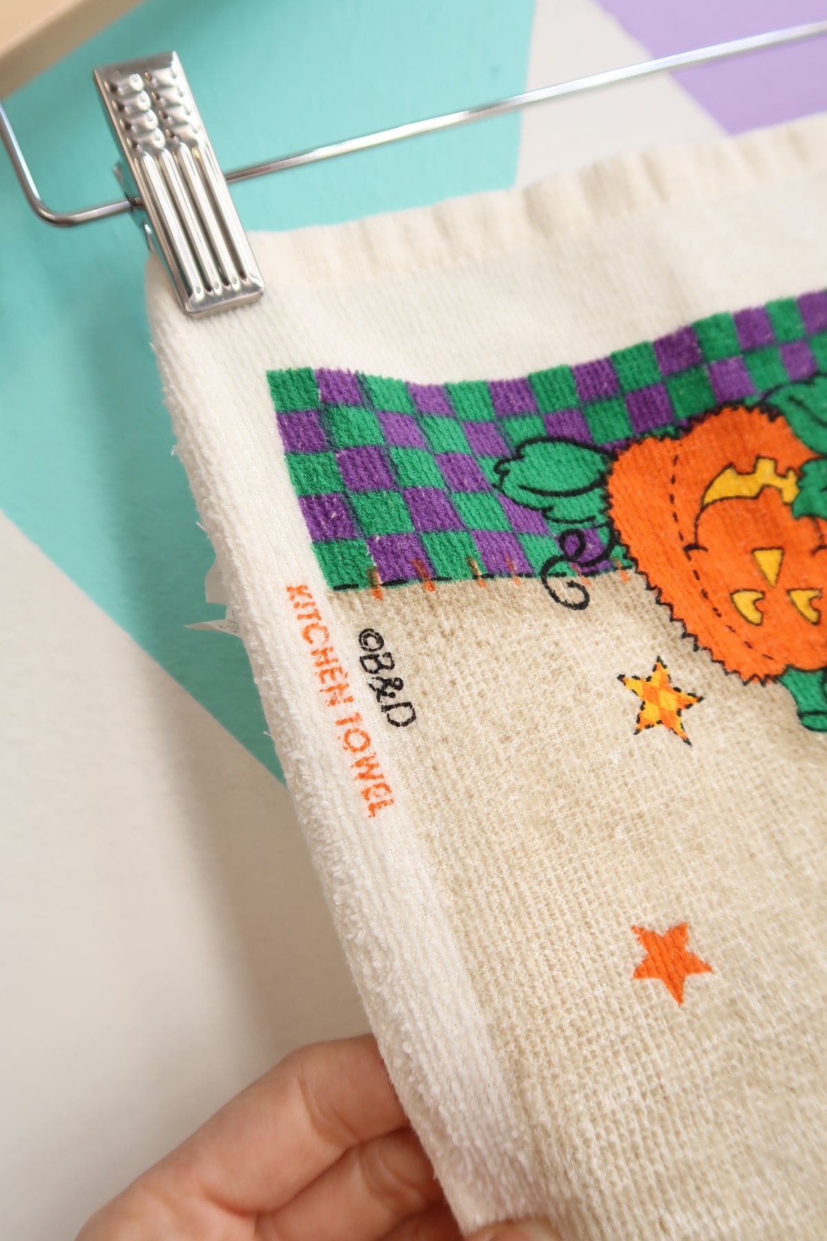 Vintage Halloween Cotton Kitchen Dishcloth