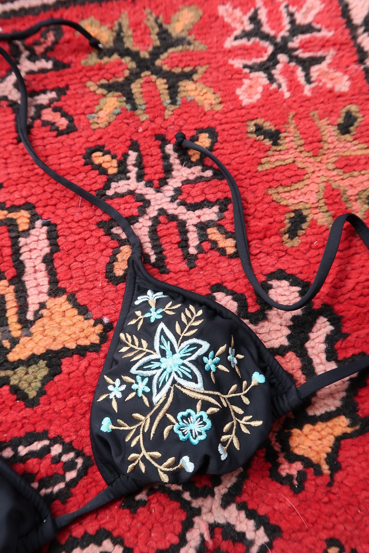 Vintage 2000s Embroidered Bikini Top