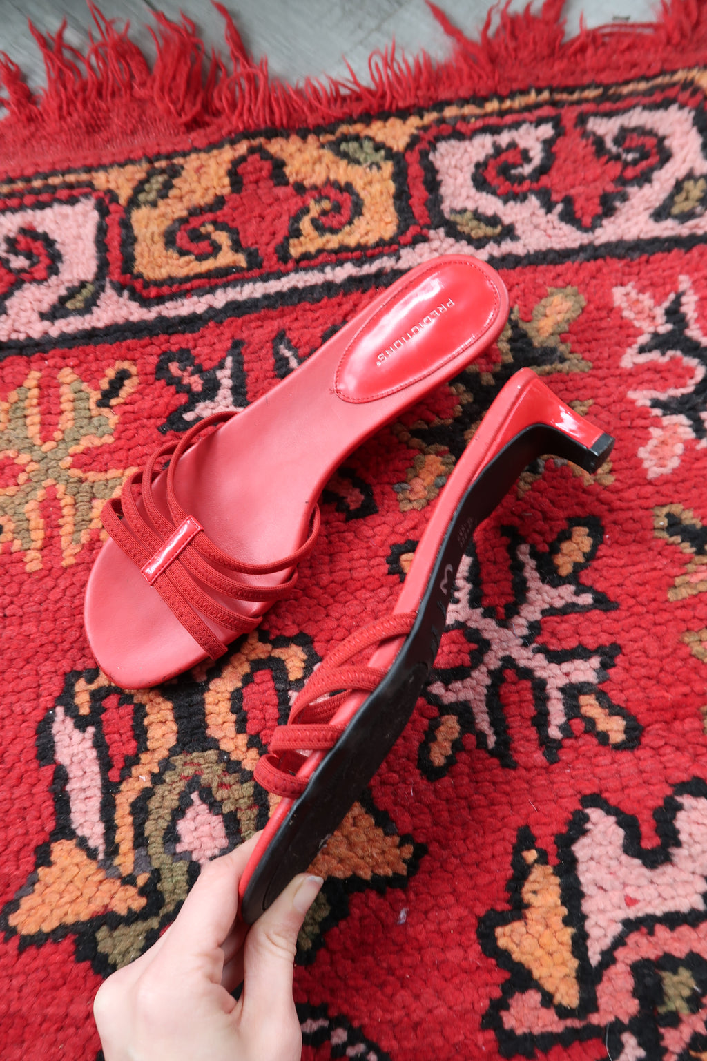 Vintage Cherry Red Kitten Heels