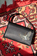 Vintage Black Satin Butterfly Beaded Bag