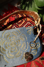 Load image into Gallery viewer, 2000s Franco Sarto Gold Floral Denim Shoulder Bag
