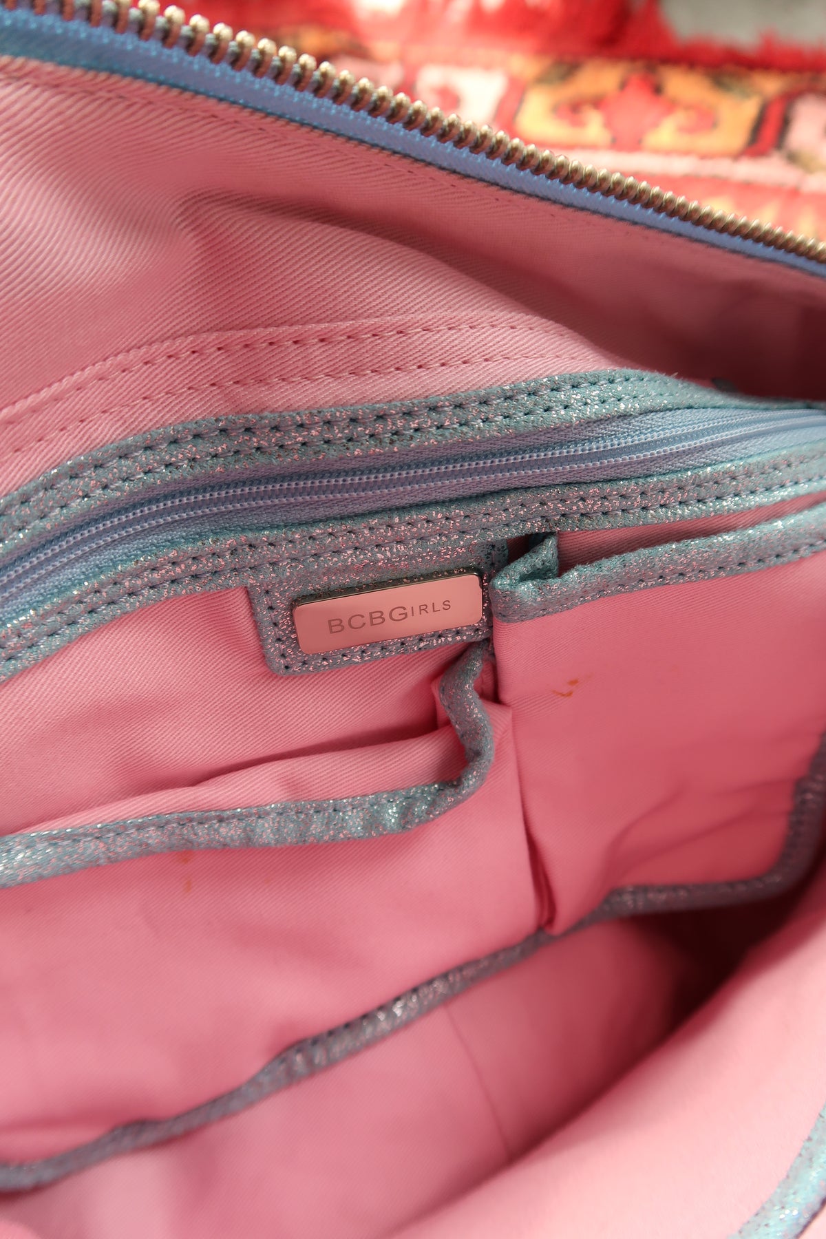 NWT Vintage 2000s BCBG Girls Aqua Blue Metallic Shoulder Bag