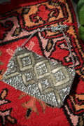 Vintage Hand Beaded Silver Clutch Bag