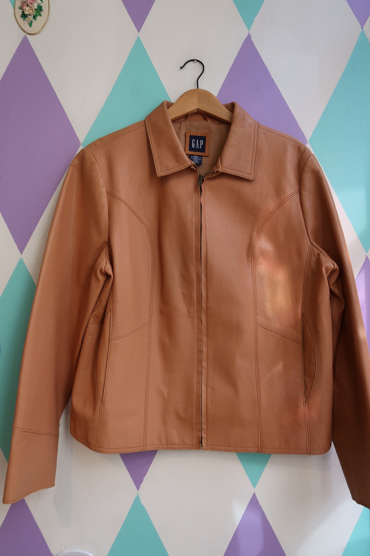 Vintage GAP Camel Leather Jacket