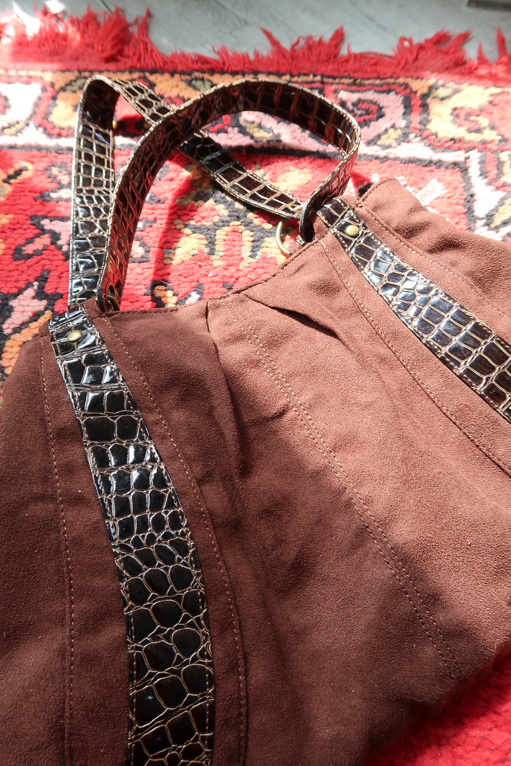 Vintage 2000s Faux Suede Hobo Slouchy Bag