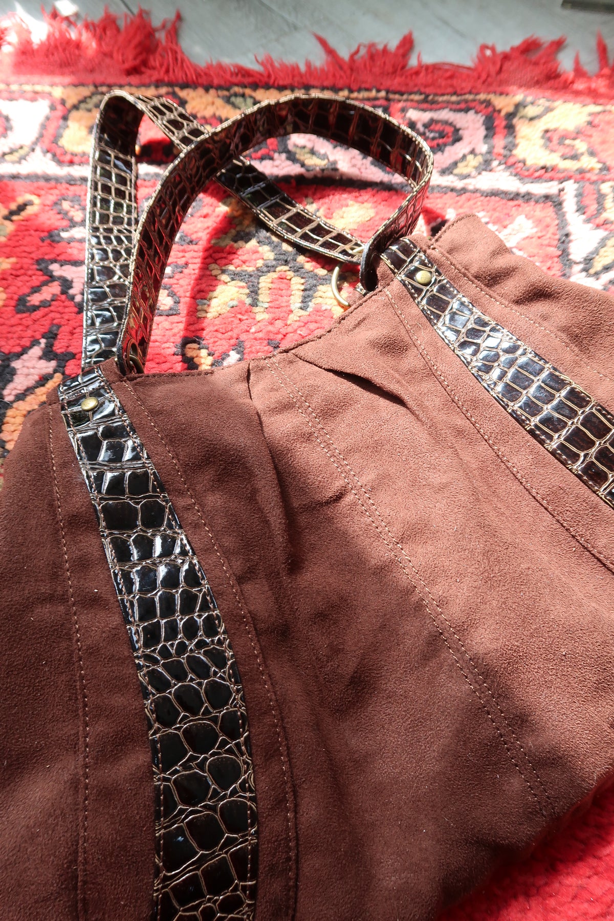 Vintage 2000s Faux Suede Hobo Slouchy Bag