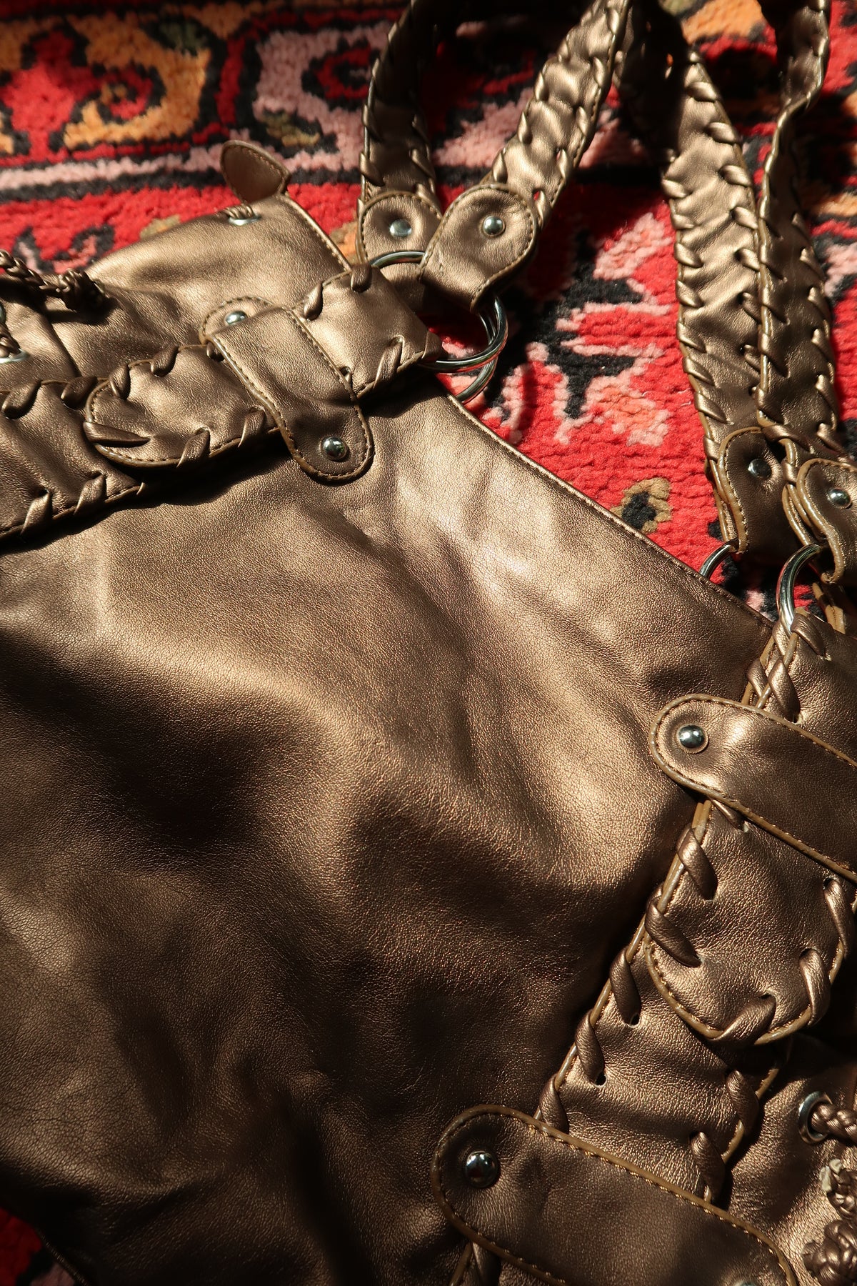 Vintage 2000s Bronze Metallic Hobo City Bag