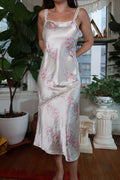 Vintage Y2K PINK Victoria's Secret Floral Satin Lace Slip Dress