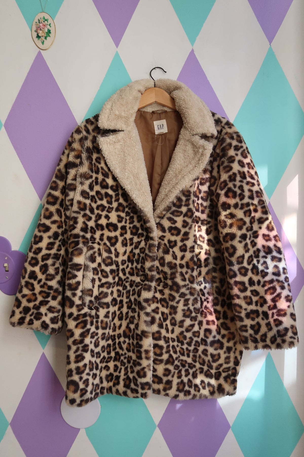 GAP Leopard Print Faux Fur Coat