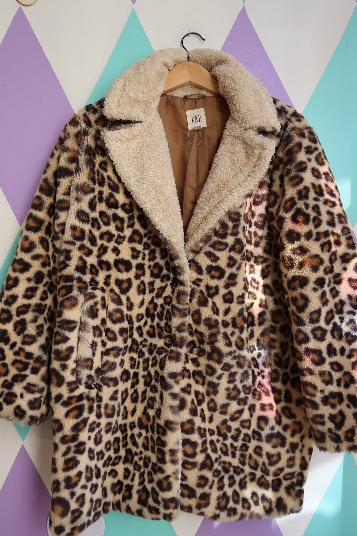 GAP Leopard Print Faux Fur Coat