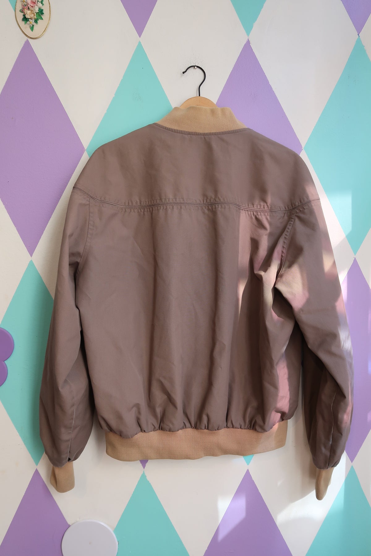 Vintage 90s Taupe Bomber Jacket
