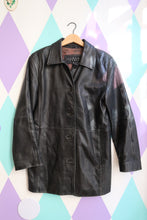 Load image into Gallery viewer, Vintage Black Leather Jacket
