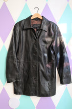 Load image into Gallery viewer, Vintage Black Leather Jacket
