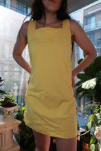 Load image into Gallery viewer, Vintage pastel yellow sleeveless shift dress with square neckline, inspired by 90s Y2K fashion, from Elektra Vintage.
