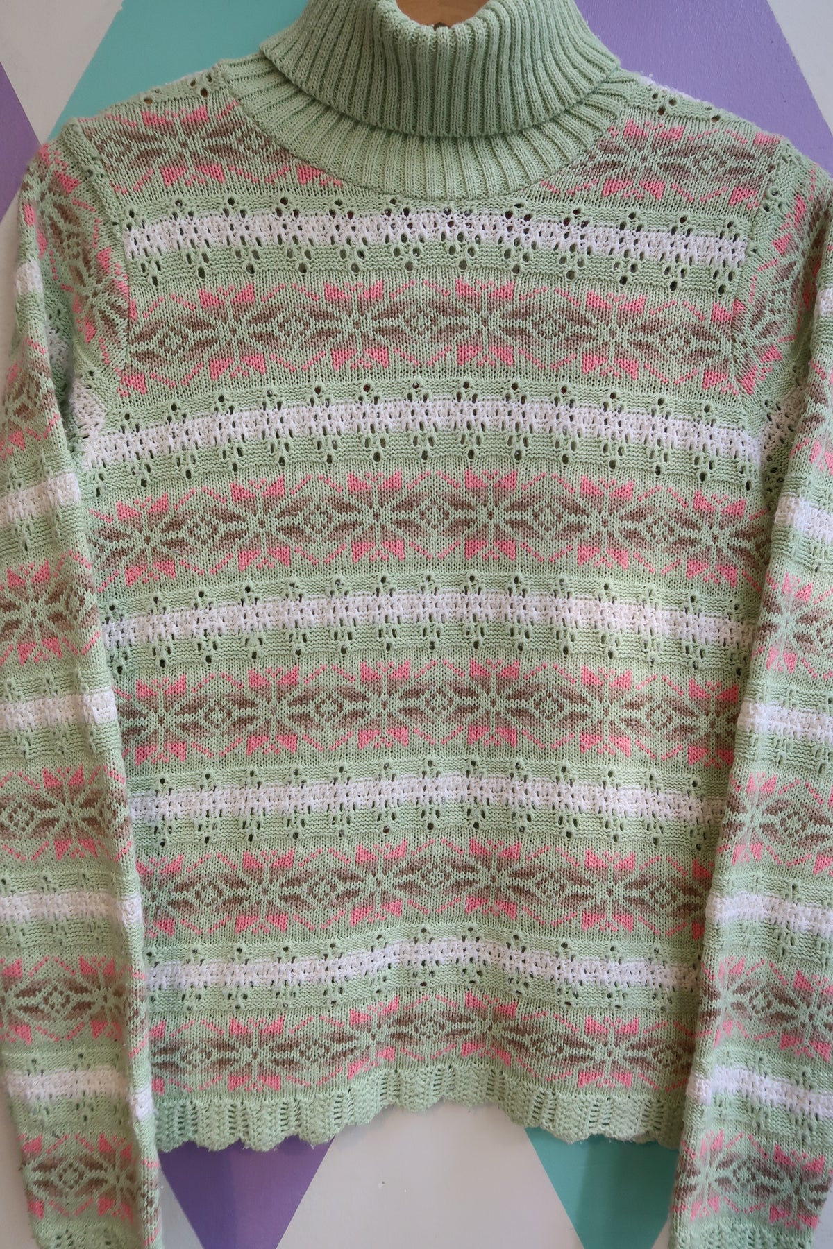 Vintage Fashion Bug Fair Isle Turtleneck Sweater