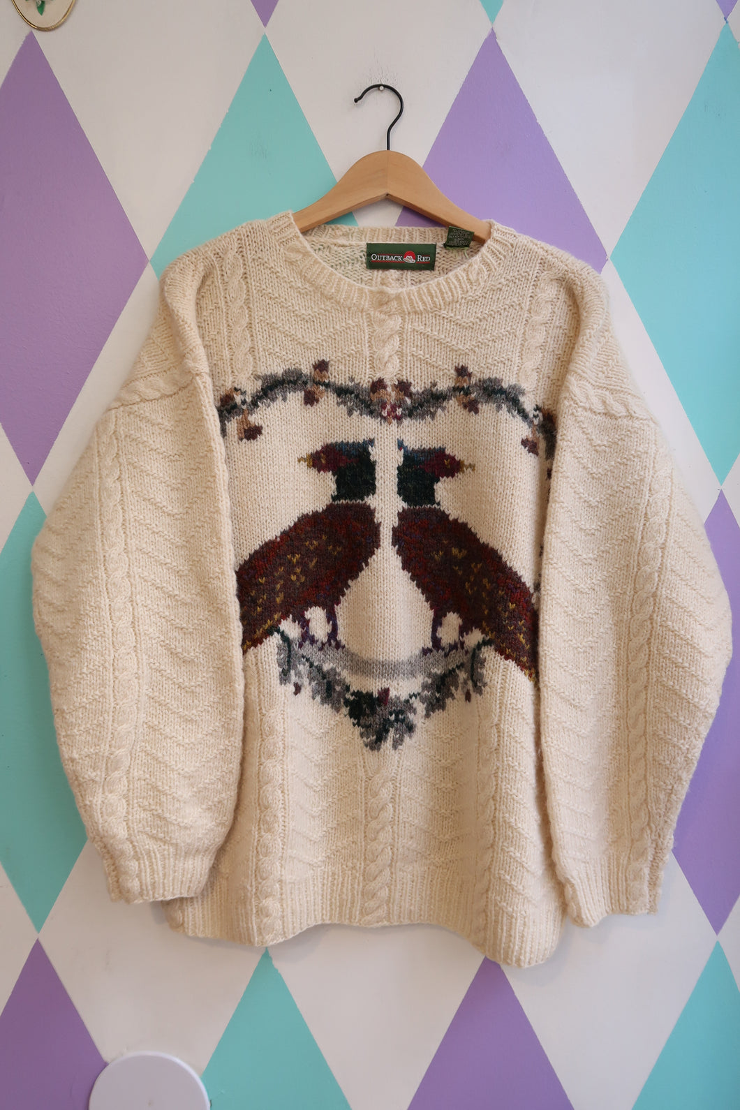 Vintage 100% Wool Pheasant Sweater